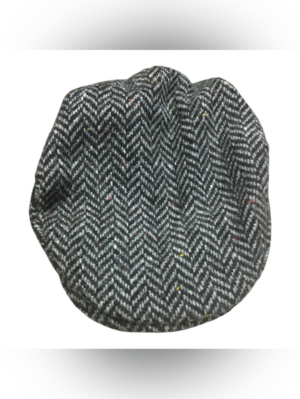 Hanna Hats of Donegal Grey Herringbone Tweed Flat Cap Men's XL Wool